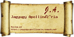 Jagyugy Apollinária névjegykártya
